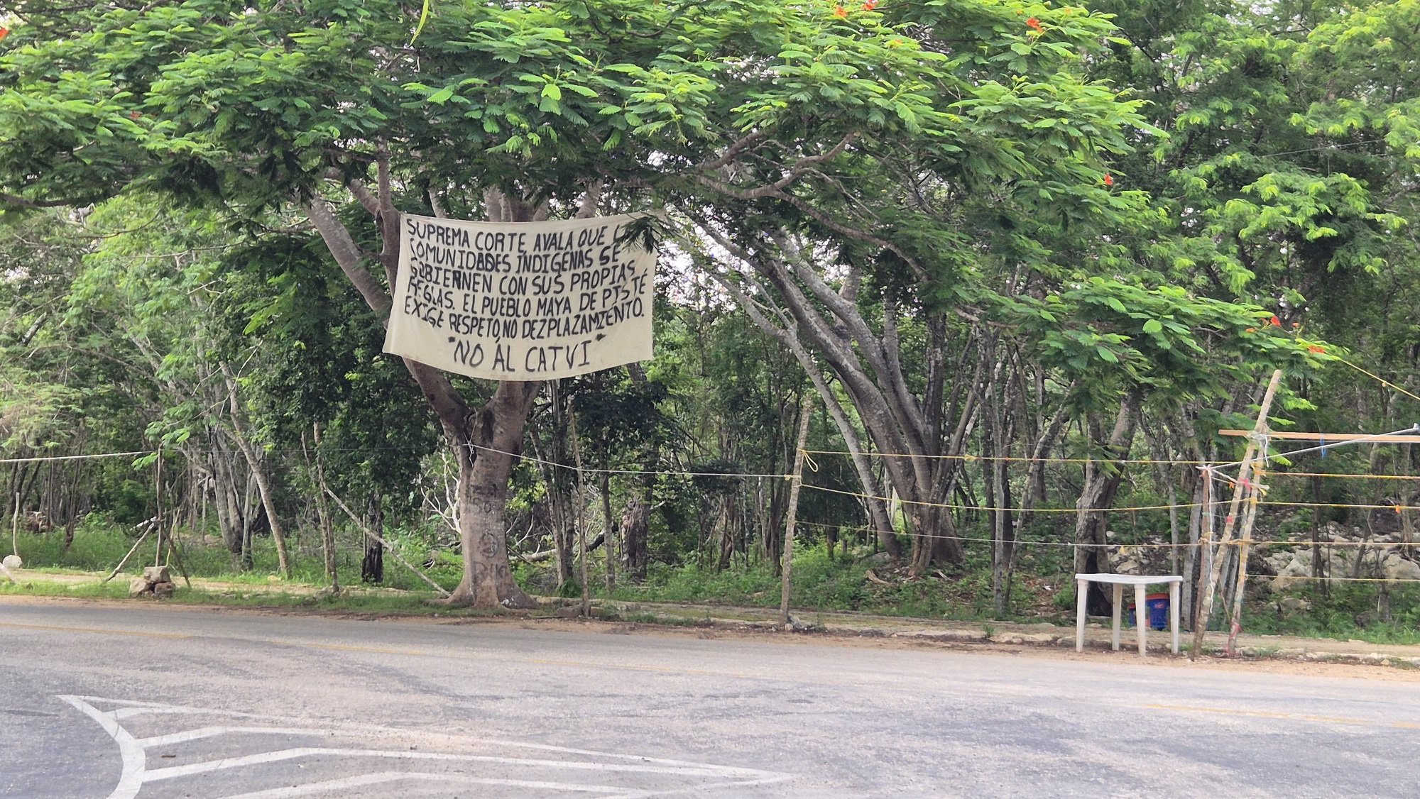 Manta de la comunidad de Pisté contra CATVI, 07/2026