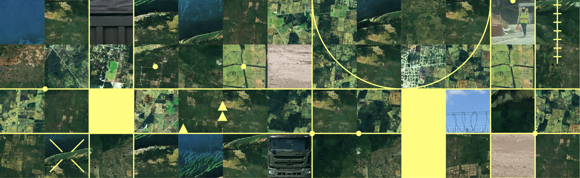 Vista satelital animada del territorio y su infraestructura